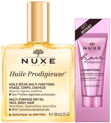 Pacote Huile Prodigieuse 100 ml + Shampoo Hair Prodigieux Shine 30 ml