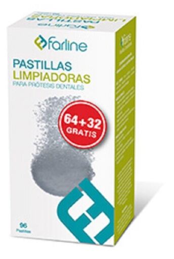 Pastilhas de Limpeza de Prótese Dentária Oral Care 64+32 Unidades