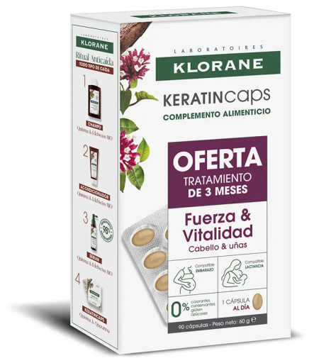 Pacote Keratincaps 3 X 30 Cápsulas