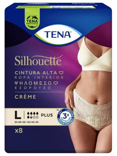 Silhouette Plus Creme Cintura Alta Tamanho Grande 8 Unidades