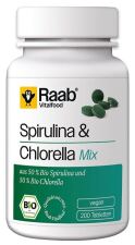 Spirulina+Chlorella Algas 440 mg 200 Comprimidos Bio Veganos